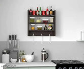 Brown engineered wood modern kitchen rack, perfect for organizing small kitchen essentials